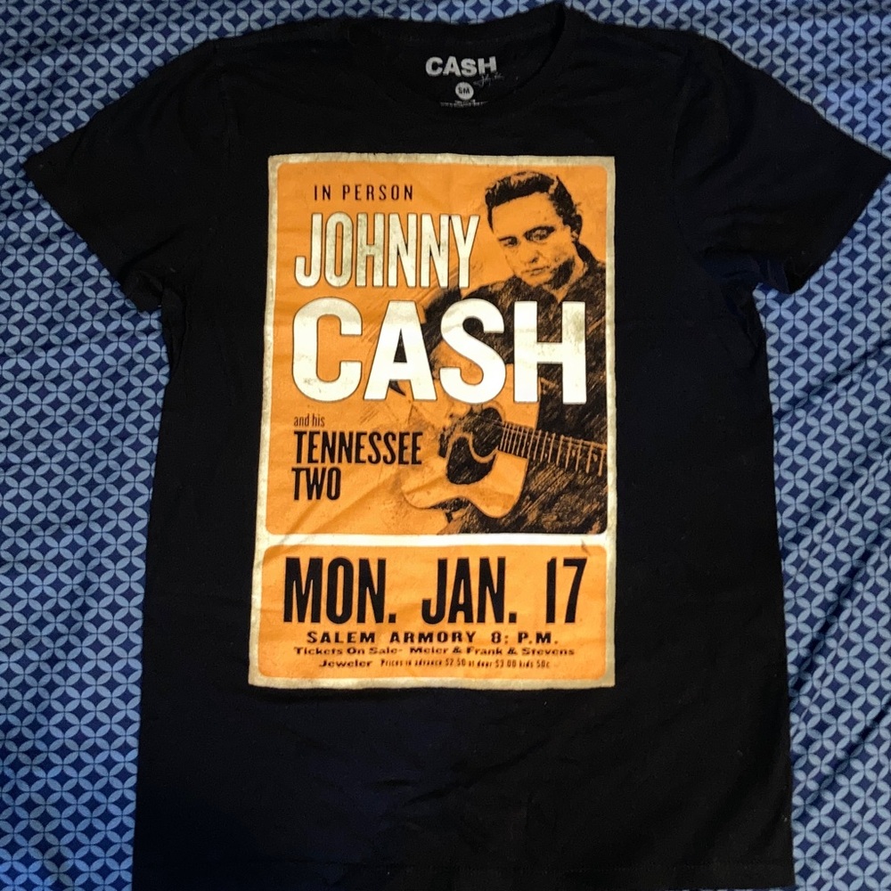 Black Johnny Cash Graphic Tee Small